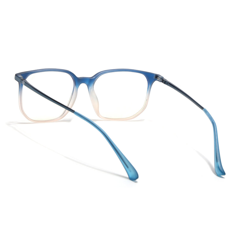 Eyejack Domino Blue & Brown Square Eyeglasses for Men & Women (TR1005FCL1685-C14)