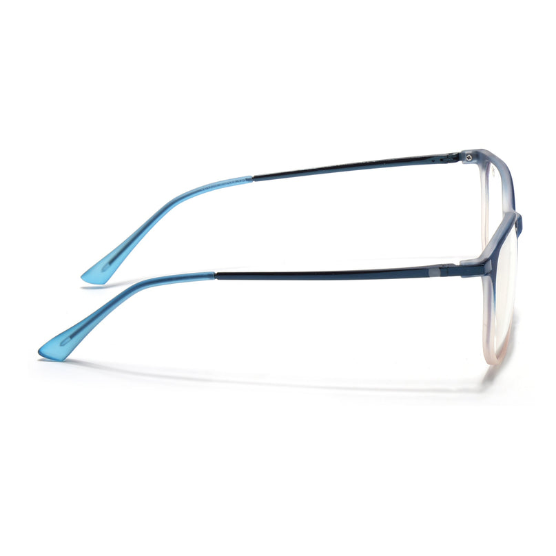 Eyejack Domino Blue & Brown Square Eyeglasses for Men & Women (TR1005FCL1685-C14)