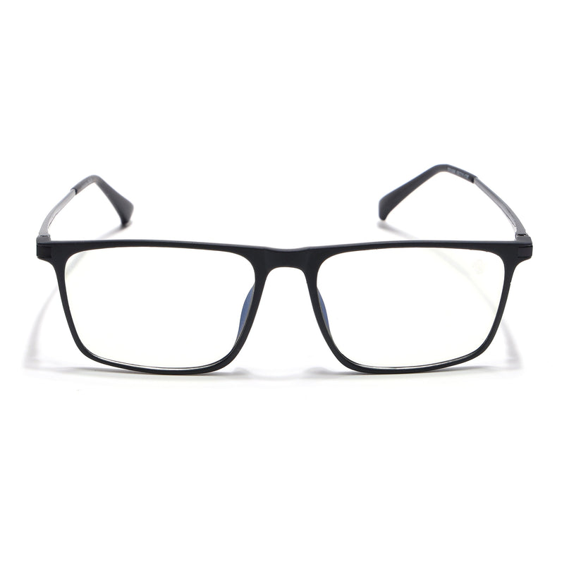 Eyejack Domino Matt Black Rectangle Eyeglasses for Men & Women (TR1006FCL1687-C2)