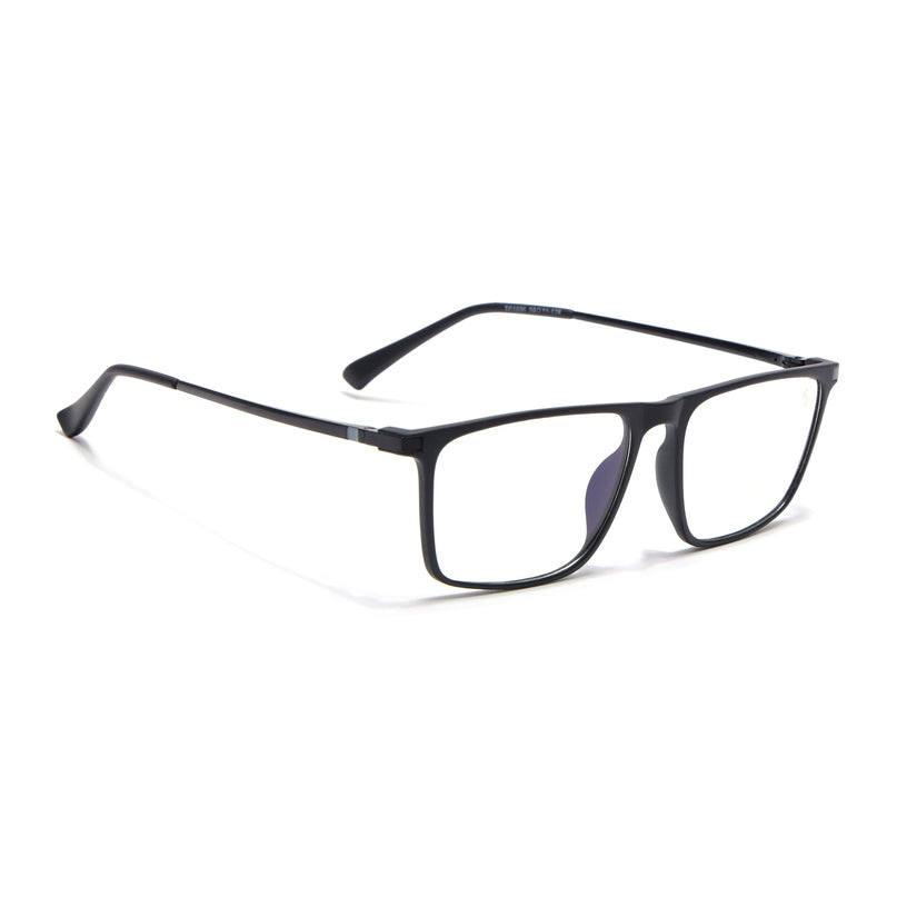 Eyejack Domino Matt Black Rectangle Eyeglasses for Men & Women (TR1006FCL1687-C2)
