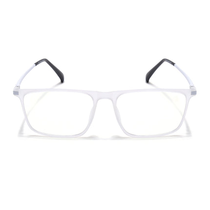 Eyejack Domino Matt Transparent Rectangle Eyeglasses for Men & Women (TR1006FCL1689-C4)
