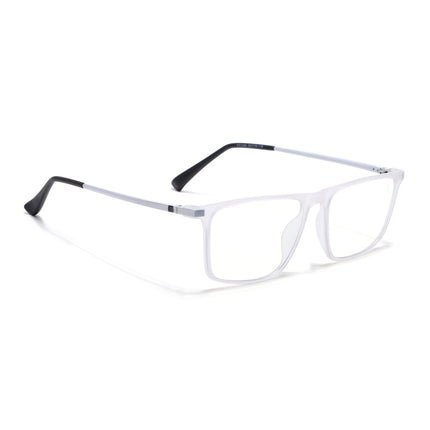 Eyejack Domino Matt Transparent Rectangle Eyeglasses for Men & Women (TR1006FCL1689-C4)