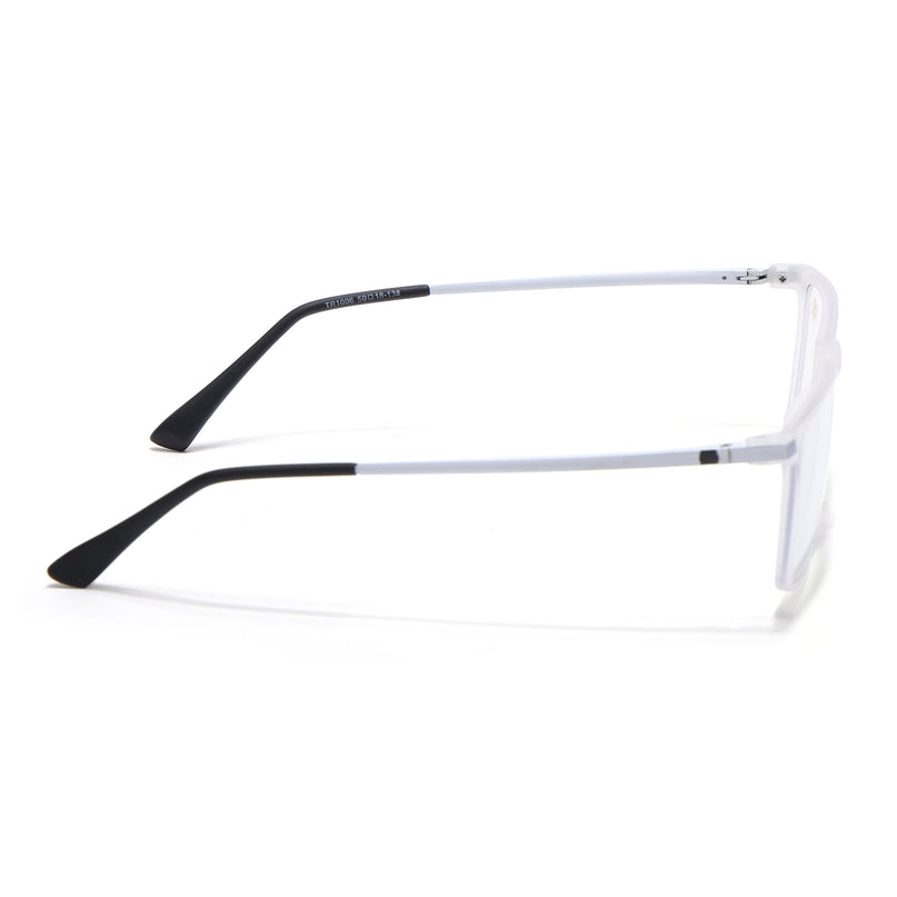 Eyejack Domino Matt Transparent Rectangle Eyeglasses for Men & Women (TR1006FCL1689-C4)