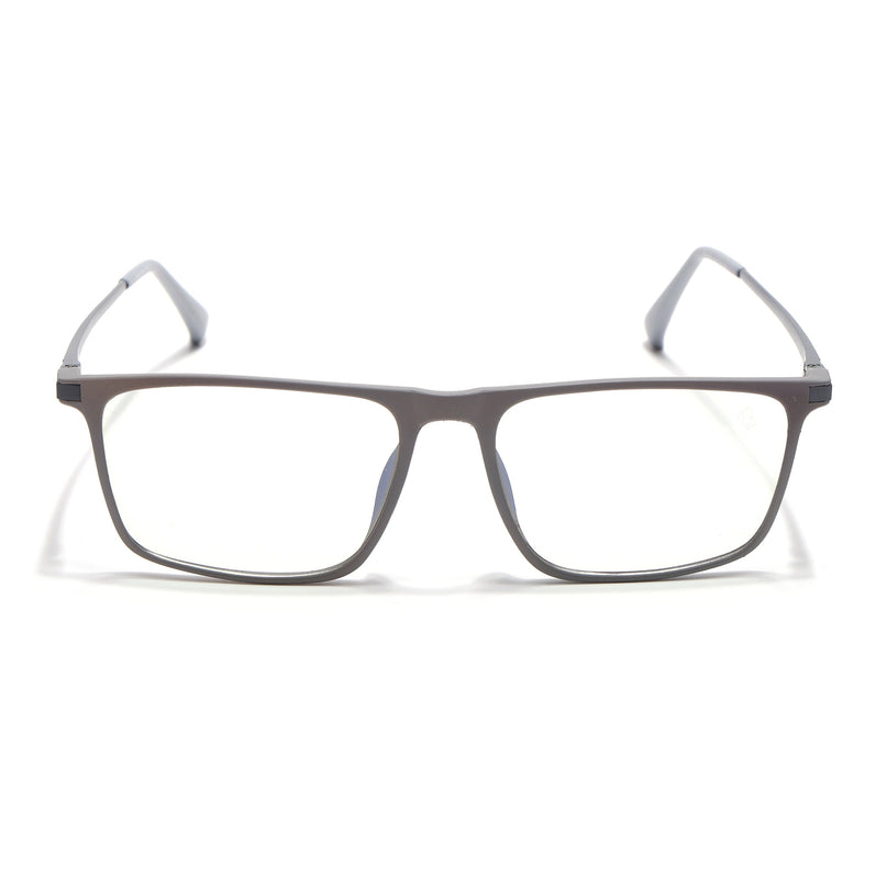 Eyejack Domino Grey Rectangle Eyeglasses for Men & Women (TR1006FCL1690-C5)