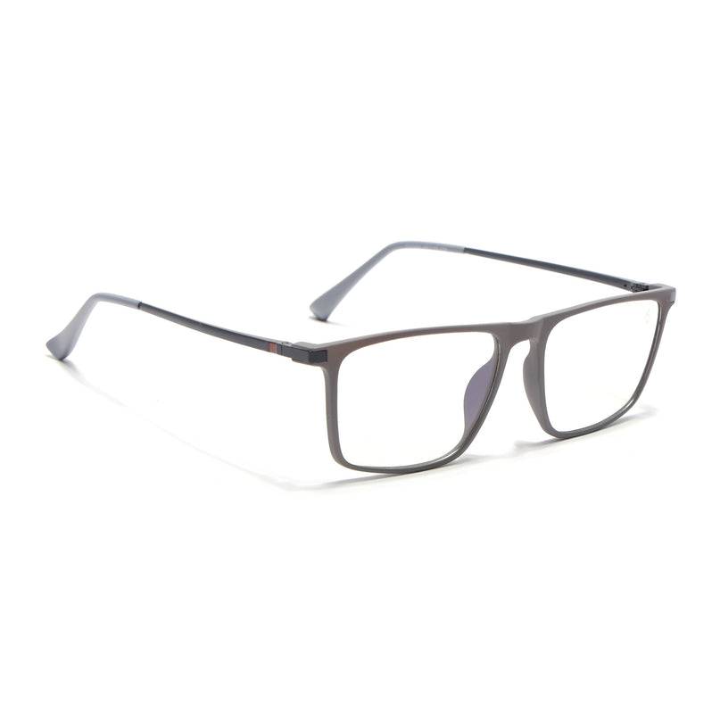 Eyejack Domino Grey Rectangle Eyeglasses for Men & Women (TR1006FCL1690-C5)