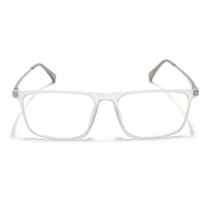 Eyejack Domino Matt Grey Rectangle Eyeglasses for Men & Women (TR1006FCL1691-C6)