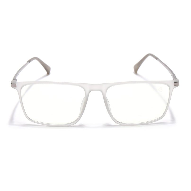 Eyejack Domino Matt Grey Rectangle Eyeglasses for Men & Women (TR1006FCL1691-C6)