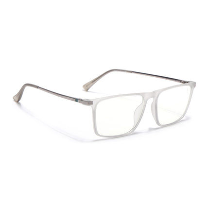 Eyejack Domino Matt Grey Rectangle Eyeglasses for Men & Women (TR1006FCL1691-C6)