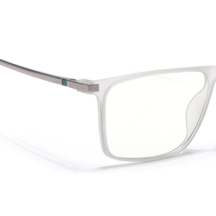 Eyejack Domino Matt Grey Rectangle Eyeglasses for Men & Women (TR1006FCL1691-C6)