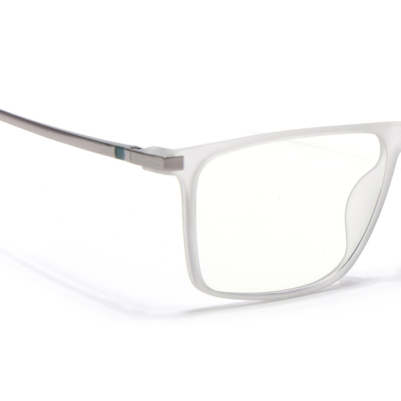 Eyejack Domino Matt Grey Rectangle Eyeglasses for Men & Women (TR1006FCL1691-C6)
