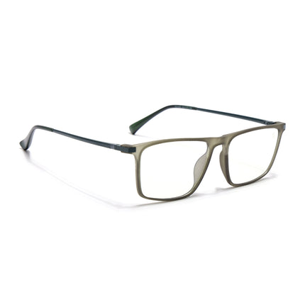 Eyejack Domino Olive Rectangle Eyeglasses for Men & Women (TR1006FCL1692-C7)