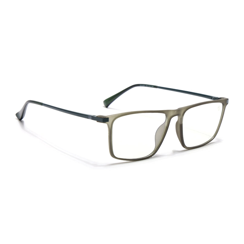 Eyejack Domino Olive Rectangle Eyeglasses for Men & Women (TR1006FCL1692-C7)