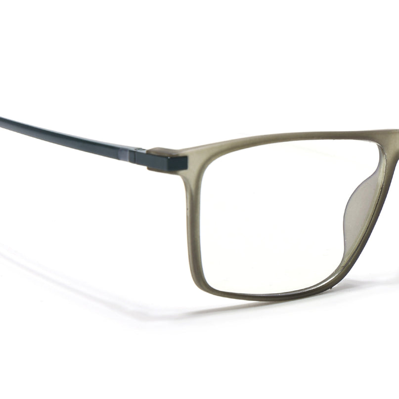 Eyejack Domino Olive Rectangle Eyeglasses for Men & Women (TR1006FCL1692-C7)