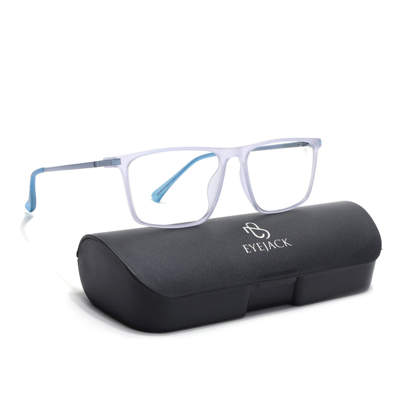 Eyejack Domino Light Purple Rectangle Eyeglasses for Men & Women (TR1006FCL1694-C9)