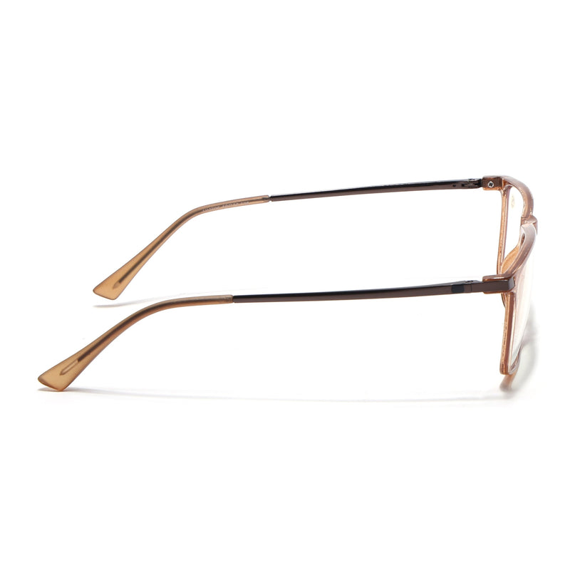 Eyejack Domino Shine Brown Rectangle Eyeglasses for Men & Women (TR1006FCL1695-C10)