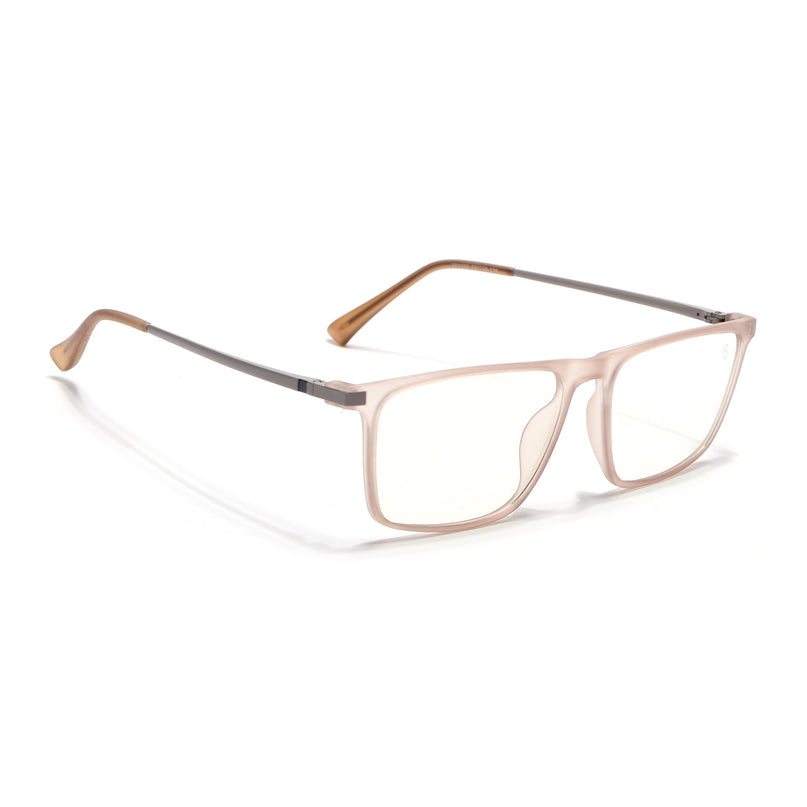 Eyejack Domino Matt Brown Rectangle Eyeglasses for Men & Women (TR1006FCL1696-C11)