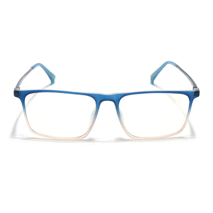Eyejack Domino Blue & Brown Rectangle Eyeglasses for Men & Women (TR1006FCL1699-C14)