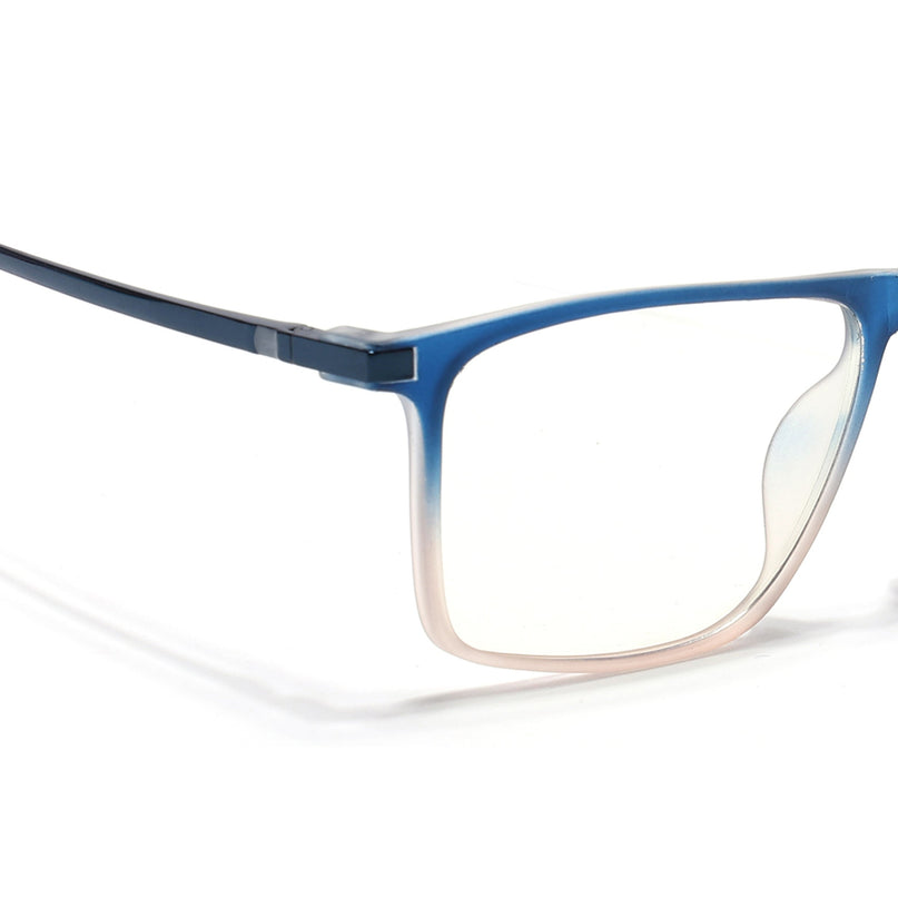 Eyejack Domino Blue & Brown Rectangle Eyeglasses for Men & Women (TR1006FCL1699-C14)