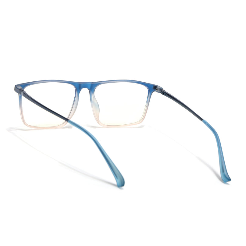 Eyejack Domino Blue & Brown Rectangle Eyeglasses for Men & Women (TR1006FCL1699-C14)