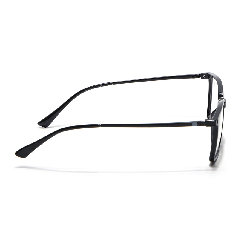 Eyejack Domino Shine Black Square Eyeglasses for Men & Women (TR1007FCL1700-C1)