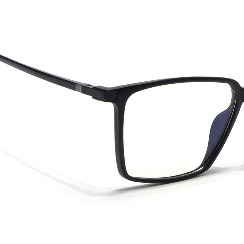 Eyejack Domino Matt Black Square Eyeglasses for Men & Women (TR1007FCL1701-C2)