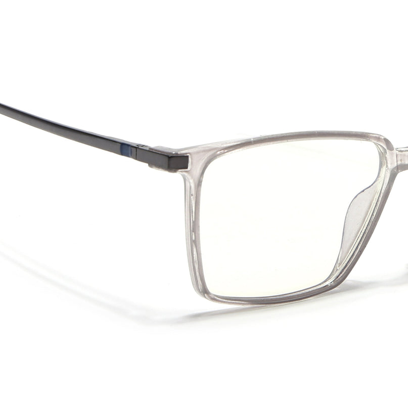 Eyejack Domino Transparent Square Eyeglasses for Men & Women (TR1007FCL1702-C3)