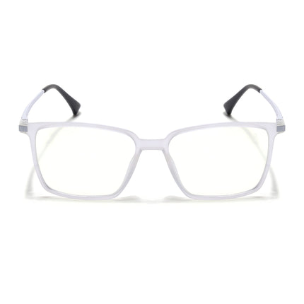 Eyejack Domino Matt Transparent Square Eyeglasses for Men & Women (TR1007FCL1703-C4)