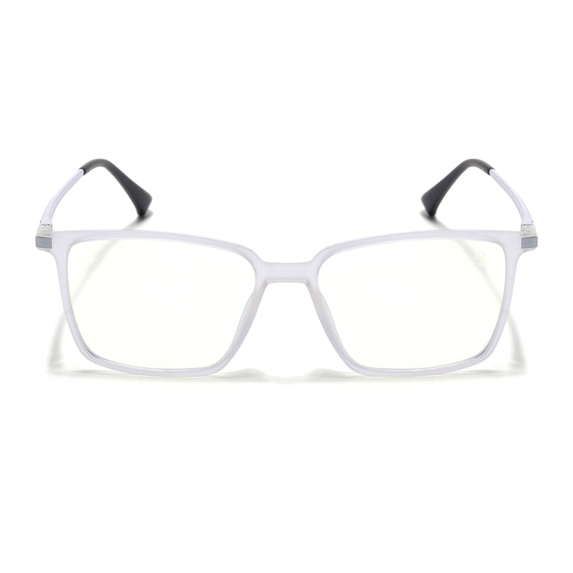 Eyejack Domino Matt Transparent Square Eyeglasses for Men & Women (TR1007FCL1703-C4)