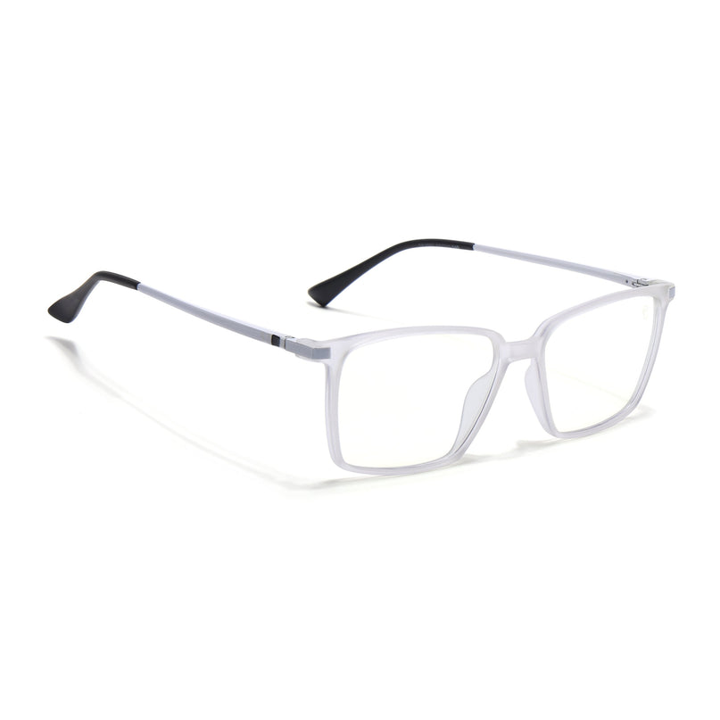 Eyejack Domino Matt Transparent Square Eyeglasses for Men & Women (TR1007FCL1703-C4)