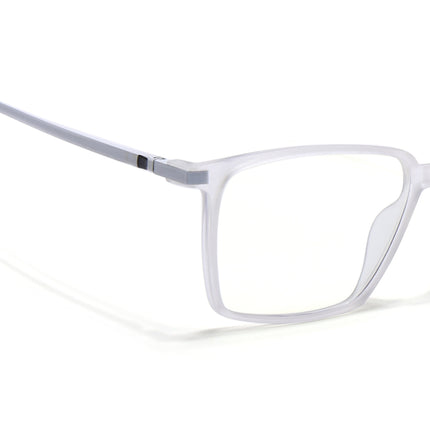 Eyejack Domino Matt Transparent Square Eyeglasses for Men & Women (TR1007FCL1703-C4)