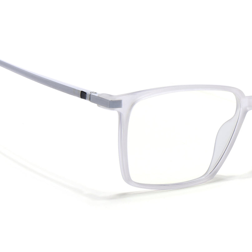 Eyejack Domino Matt Transparent Square Eyeglasses for Men & Women (TR1007FCL1703-C4)