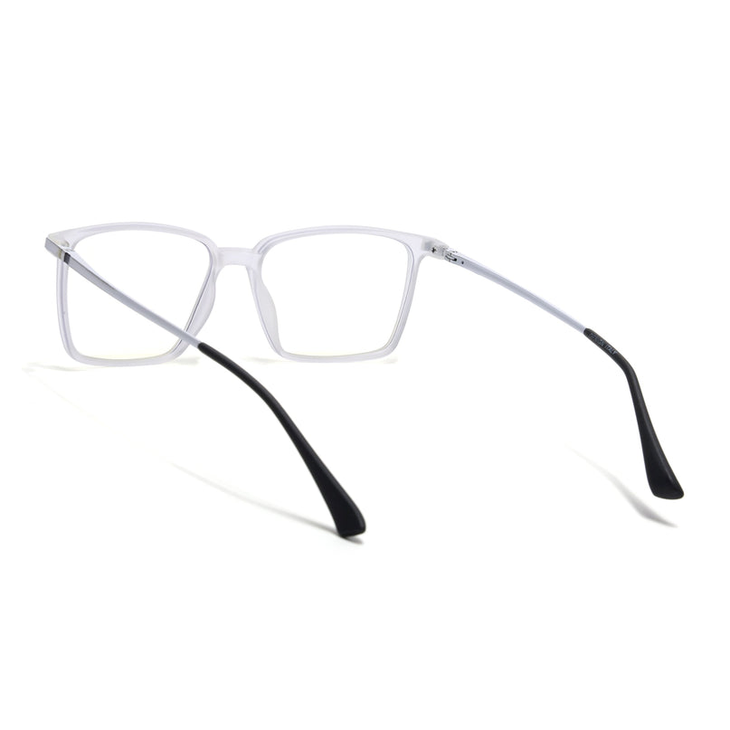Eyejack Domino Matt Transparent Square Eyeglasses for Men & Women (TR1007FCL1703-C4)
