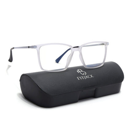 Eyejack Domino Matt Transparent Square Eyeglasses for Men & Women (TR1007FCL1703-C4)