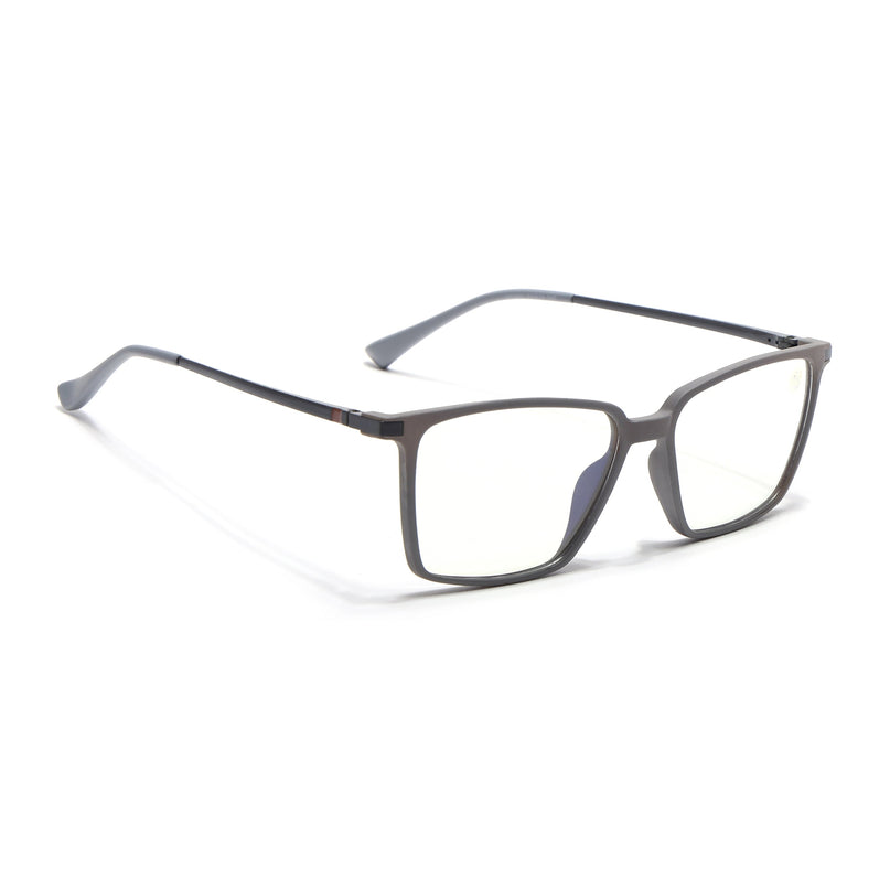 Eyejack Domino Grey Square Eyeglasses for Men & Women (TR1007FCL1704-C5)