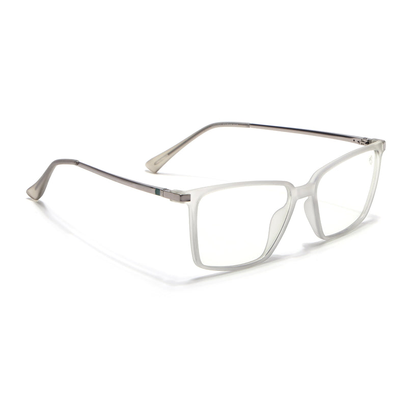 Eyejack Domino Matt Grey Square Eyeglasses for Men & Women (TR1007FCL1705-C6)