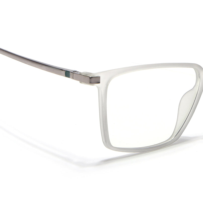 Eyejack Domino Matt Grey Square Eyeglasses for Men & Women (TR1007FCL1705-C6)