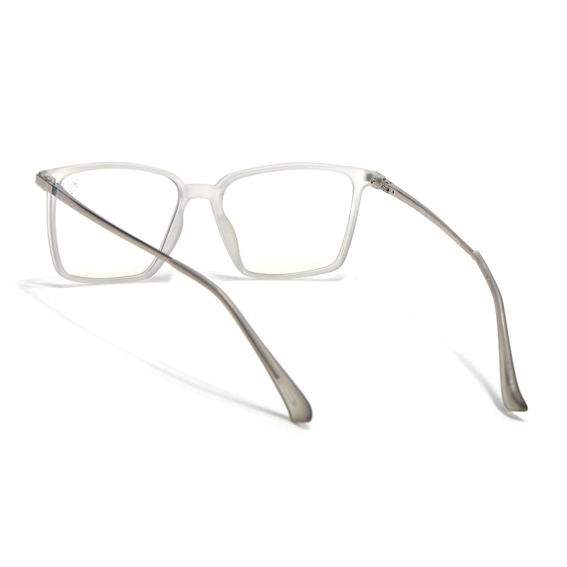 Eyejack Domino Matt Grey Square Eyeglasses for Men & Women (TR1007FCL1705-C6)