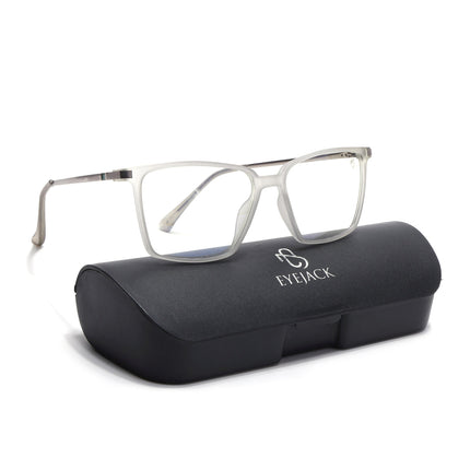 Eyejack Domino Matt Grey Square Eyeglasses for Men & Women (TR1007FCL1705-C6)