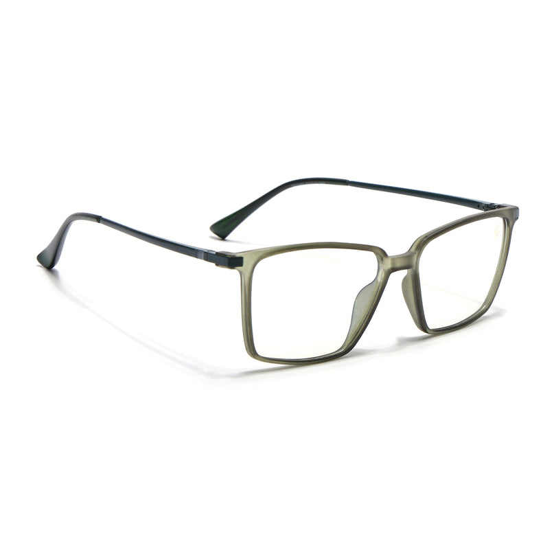 Eyejack Domino Olive Square Eyeglasses for Men & Women (TR1007FCL1706-C7)