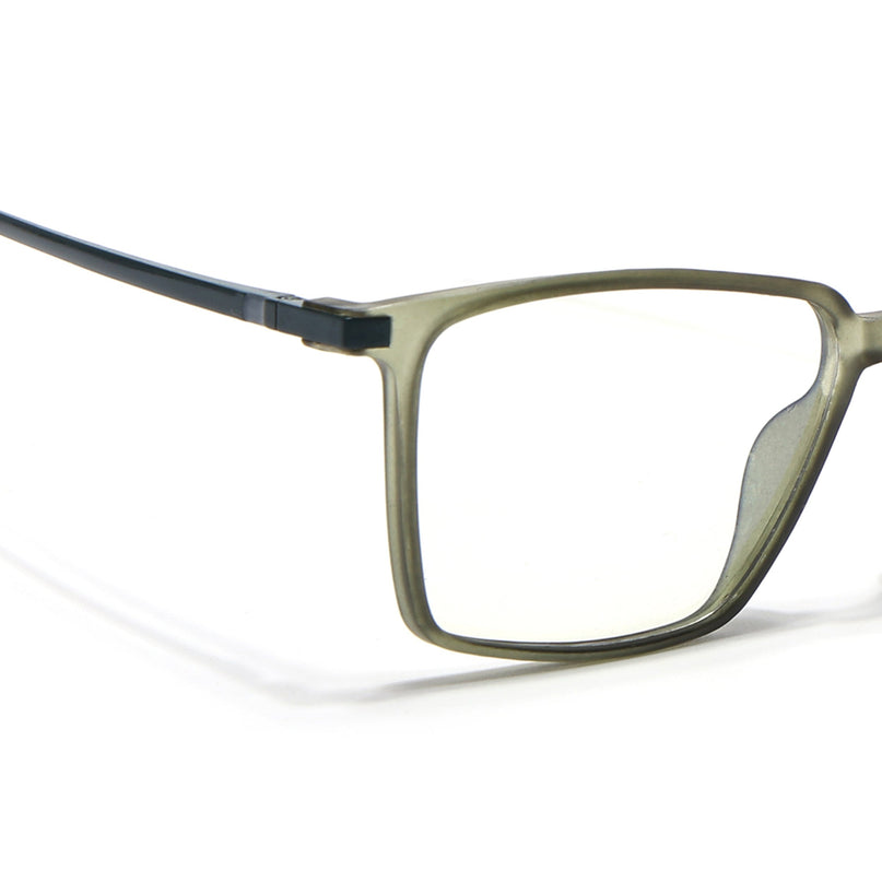 Eyejack Domino Olive Square Eyeglasses for Men & Women (TR1007FCL1706-C7)