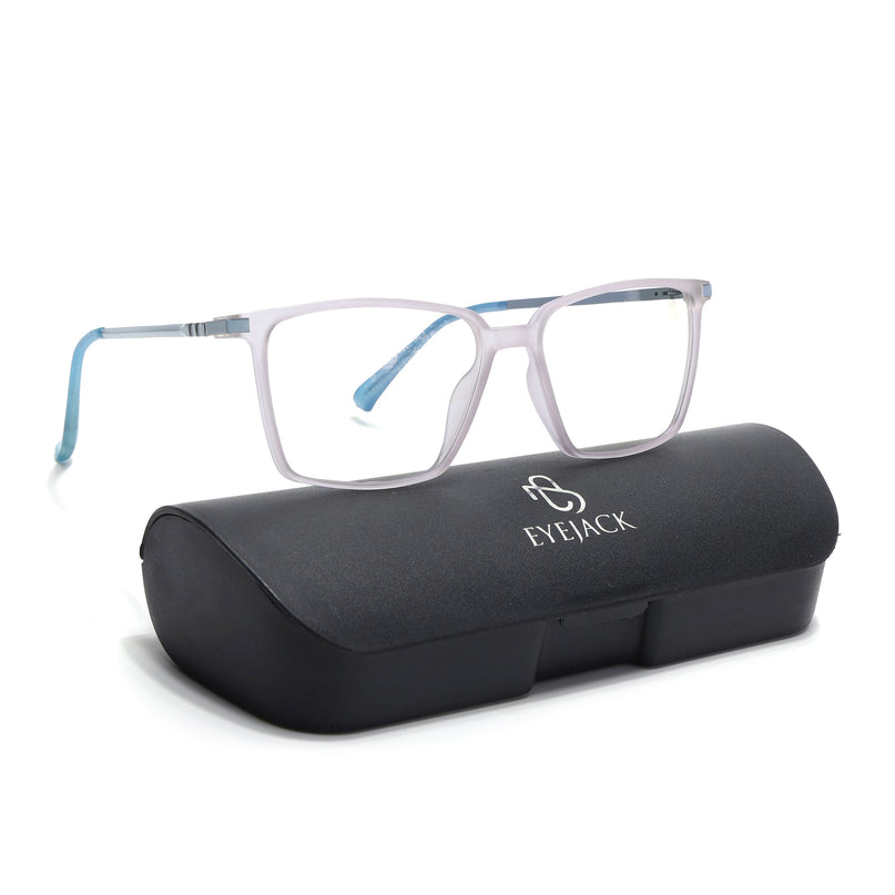 Eyejack Domino Light Purple Square Eyeglasses for Men & Women (TR1007FCL1708-C9)