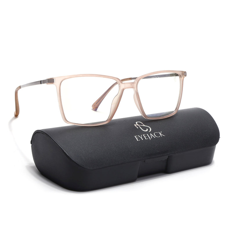 Eyejack Domino Matt Brown Square Eyeglasses for Men & Women (TR1007FCL1710-C11)