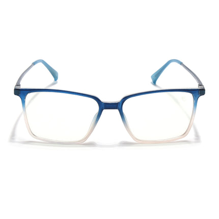 Eyejack Domino Blue & Brown Square Eyeglasses for Men & Women (TR1007FCL1713-C14)