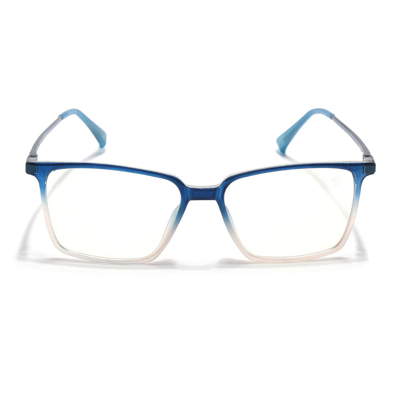 Eyejack Domino Blue & Brown Square Eyeglasses for Men & Women (TR1007FCL1713-C14)