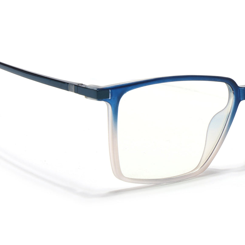Eyejack Domino Blue & Brown Square Eyeglasses for Men & Women (TR1007FCL1713-C14)