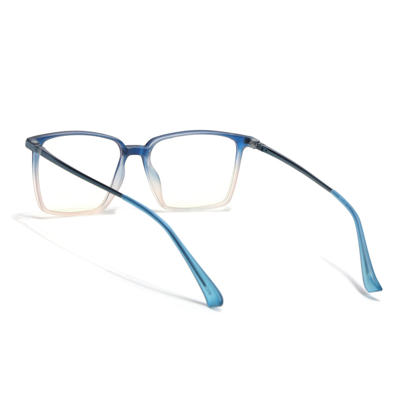Eyejack Domino Blue & Brown Square Eyeglasses for Men & Women (TR1007FCL1713-C14)