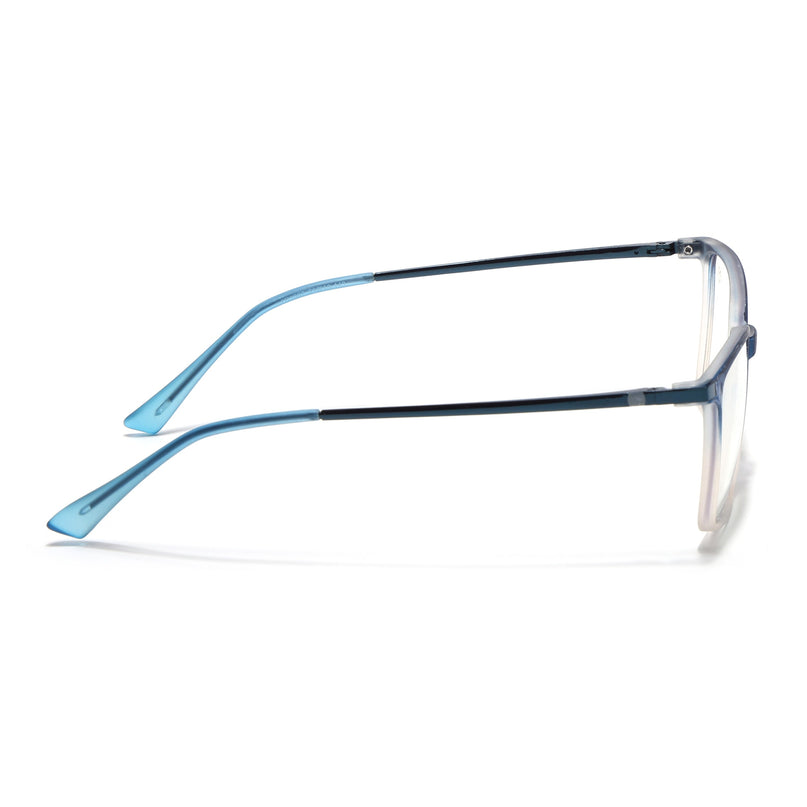 Eyejack Domino Blue & Brown Square Eyeglasses for Men & Women (TR1007FCL1713-C14)
