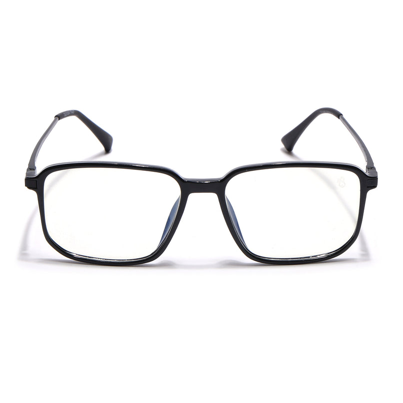 Eyejack Domino Shine Black Rectangle Eyeglasses for Men & Women (TR1008FCL1714-C1)
