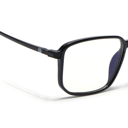 Eyejack Domino Shine Black Rectangle Eyeglasses for Men & Women (TR1008FCL1714-C1)