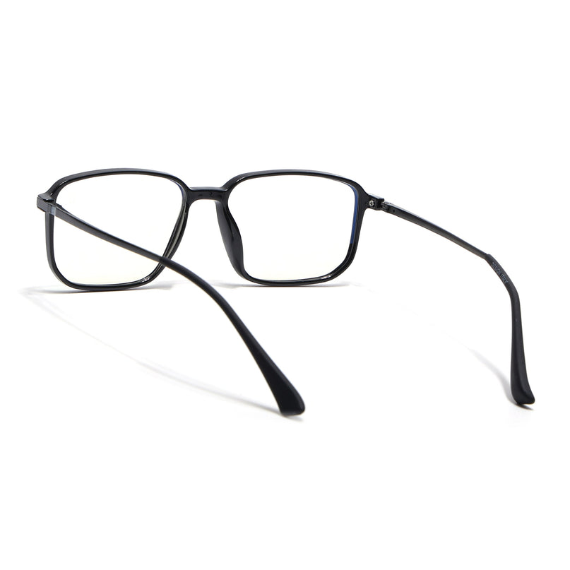 Eyejack Domino Shine Black Rectangle Eyeglasses for Men & Women (TR1008FCL1714-C1)